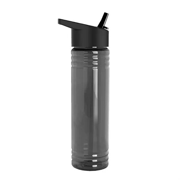 Clear 24 OZ Slim Fit Sports Plastic Water Bottle With Straw