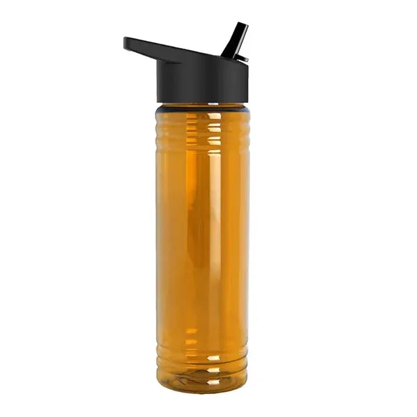 Clear 24 OZ Slim Fit Sports Plastic Water Bottle With Straw