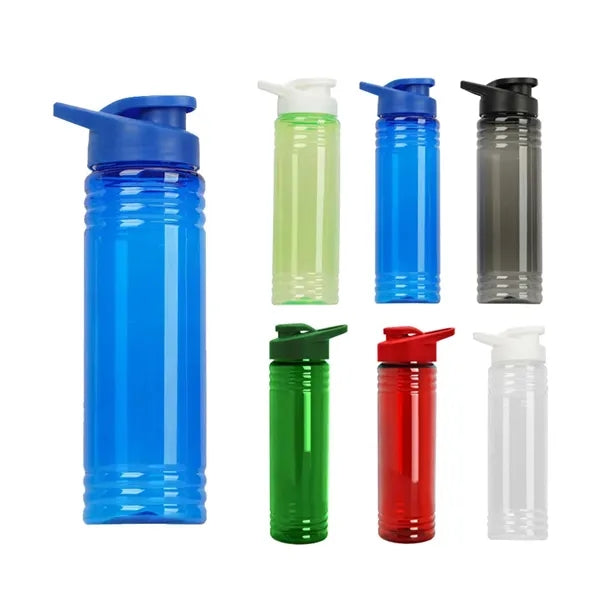 Clear Transparent 24 OZ Slim Fit Sports Plastic Water Bottle