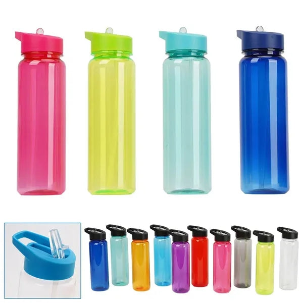 Clear Transparent 24 OZ Slim Fit Sports Plastic Water Bottle