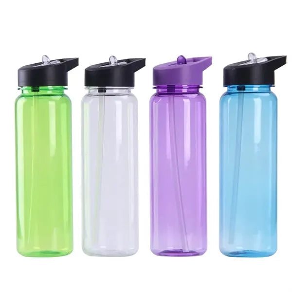 Clear Transparent 24 OZ Slim Fit Sports Plastic Water Bottle