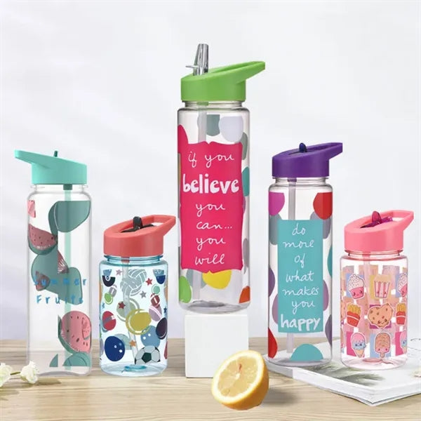 Clear Transparent 24 OZ Slim Fit Sports Plastic Water Bottle