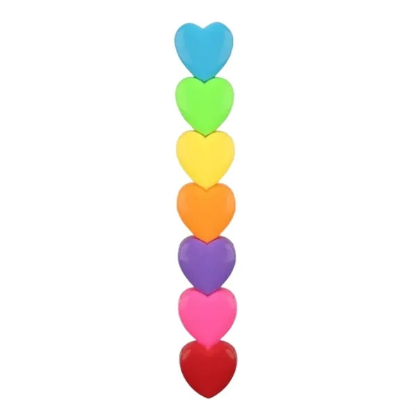 Set of seven heart-shaped highlighters