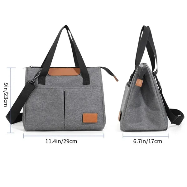 Oxford Cloth Insulated Lunch Bag With Multiple Pockets