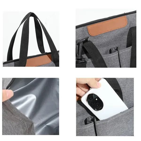 Oxford Cloth Insulated Lunch Bag With Multiple Pockets