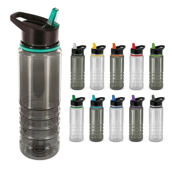 Clear Grey 25 OZ Slim Fit Sports Plastic Water Bottle