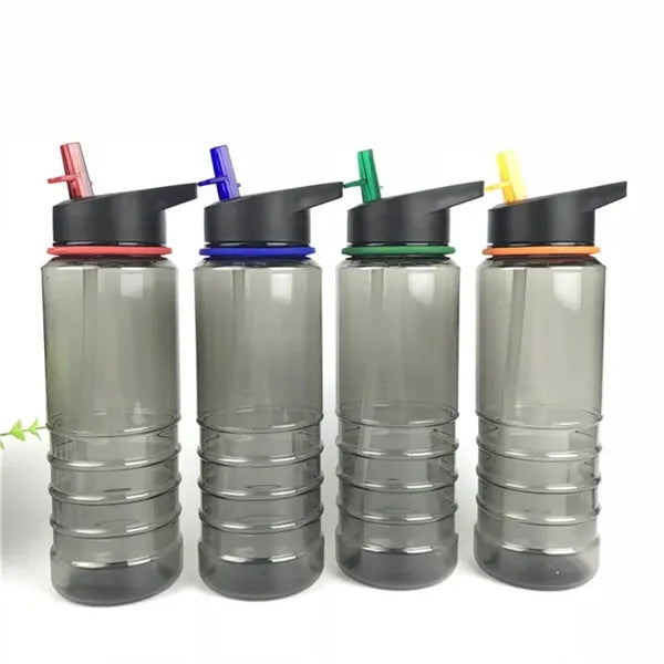 Clear Grey 25 OZ Slim Fit Sports Plastic Water Bottle