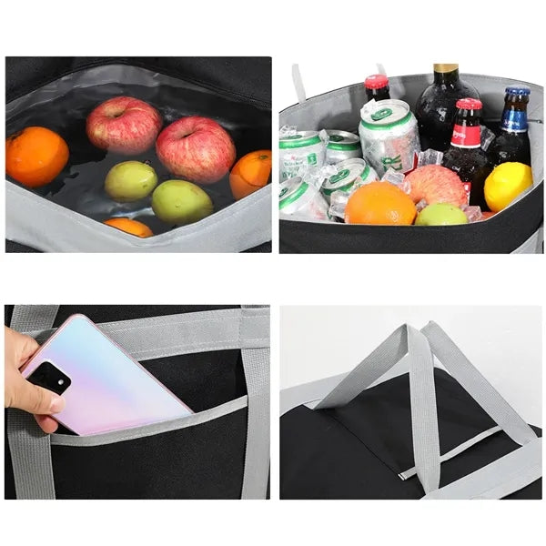 40L Oxford Cloth Insulated Tote Bag For Shopping And Picnic