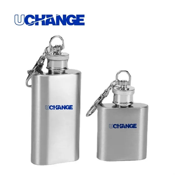Mini Stainless Steel Flask Keychain 1-2 Oz.