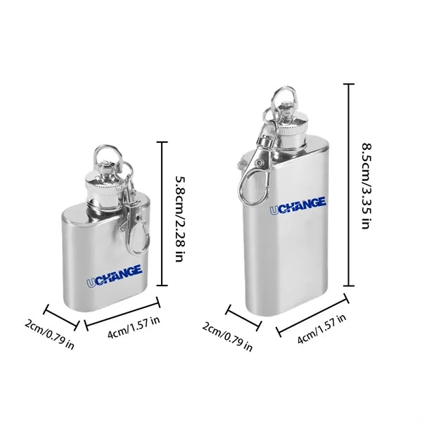 Mini Stainless Steel Flask Keychain 1-2 Oz.