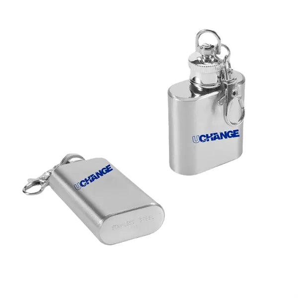 Mini Stainless Steel Flask Keychain 1-2 Oz.