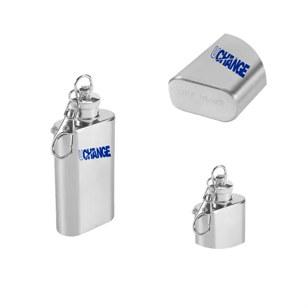Mini Stainless Steel Flask Keychain 1-2 Oz.