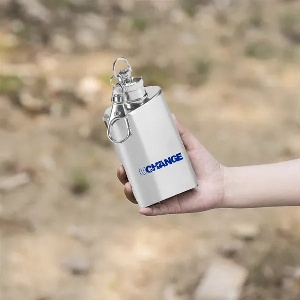 Mini Stainless Steel Flask Keychain 1-2 Oz.