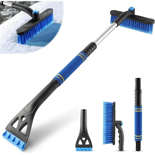 Detachable Ice Scraper and Snow Brush with Extendable Handle