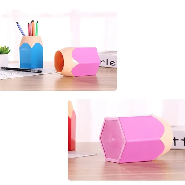 Pencil-Shaped Stationery Storage Pen Holder Tube Desktop