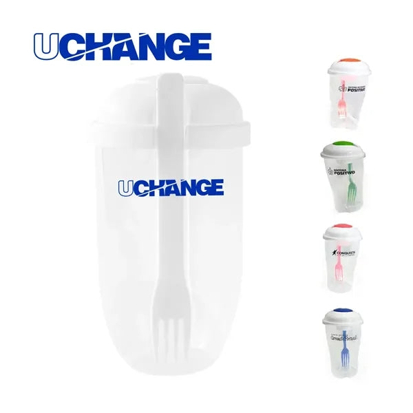 Salad To Go Cup With Fork Food Grade Plastic
