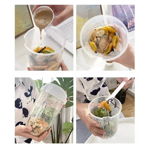 Salad To Go Cup With Fork Food Grade Plastic