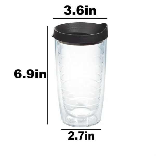 16 oz Clear Double Walled Insulated Tumbler