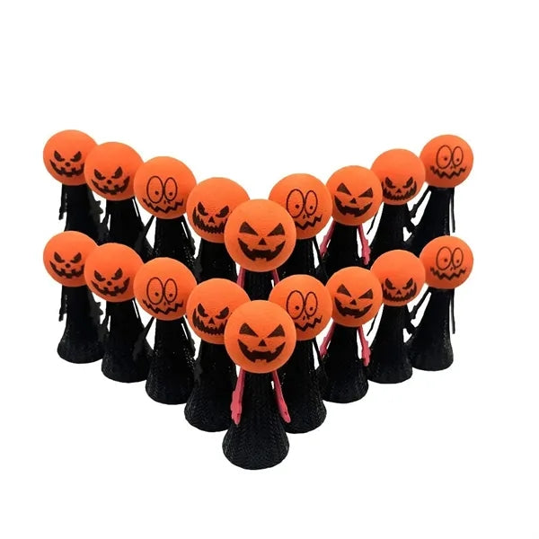 Halloween Funny Pumpkin Head Finger Puppet Bouncing Doll