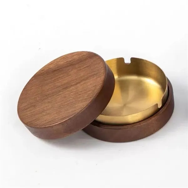 Solid Wood Windproof Ashtray