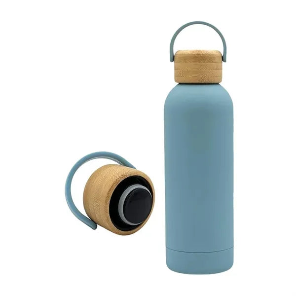 17Oz Bamboo Lid Stainless Steel Thermos Cup with Handle