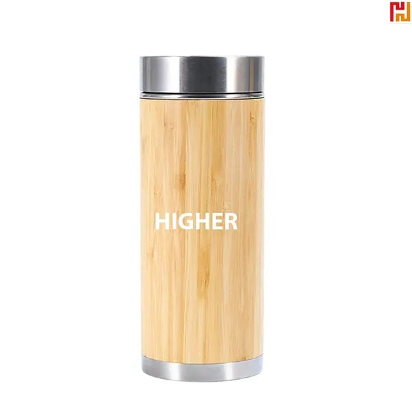 16oz Stainless Steel Bamboo Medium Thermos Cup