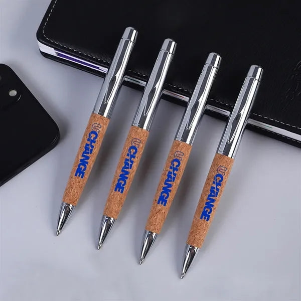 Cork Barrel Click Ballpoint Pen In Gift Box
