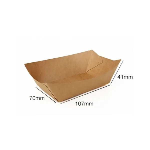 Disposable Kraft Paper Food Boat Serving Tray Snack Boxes
