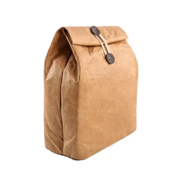 Waterproof Insulated Kraft Paper Lunch Bags With 2 Buckles
