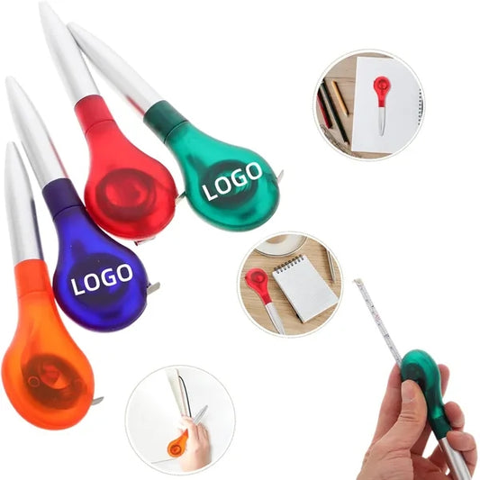 Creative Ballpoint Pen with Retractable Tape Measure