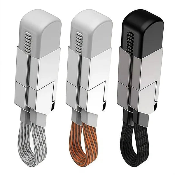 60W 6 in 1 Charging Cable for Travel Portable Keyring