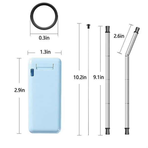 Folding telescopic straw