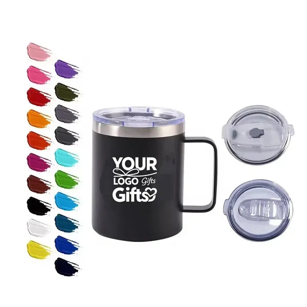 10oz Stainless Steel Insulated Mug with Handle and Lid