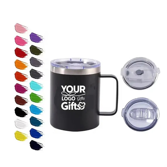 10oz Stainless Steel Insulated Mug with Handle and Lid