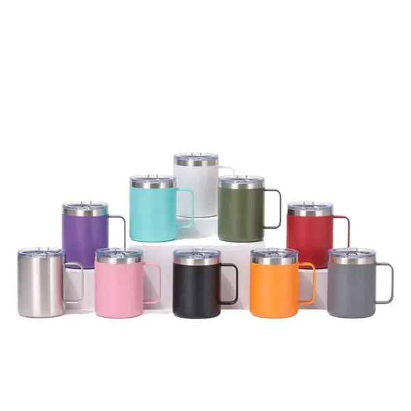 10oz Stainless Steel Insulated Mug with Handle and Lid
