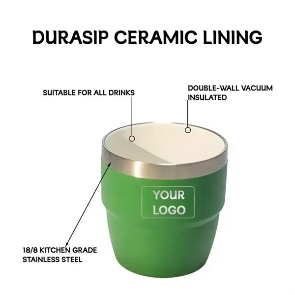 4oz Stackable Insulated Ceramic - Lined Stainless Steel Cup