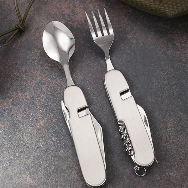 Outdoor Stainless Steel Camping Cutlery Tool Utensil Set