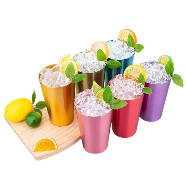 15oz Aluminum Metal Anodized Hammered Drinking Cup