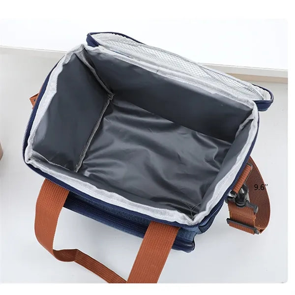Double-Layer Insulated Lunch Tote - Portable Picnic Ice Bag