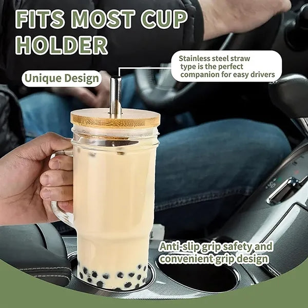 24OZ Glass Tumbler with Lid and Straw