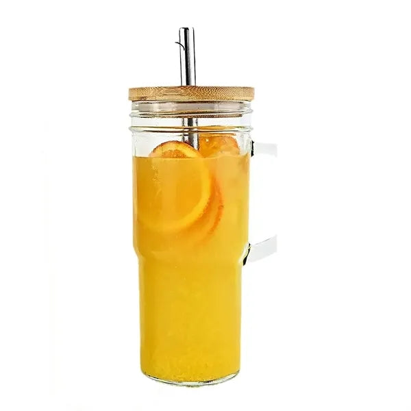24OZ Glass Tumbler with Lid and Straw