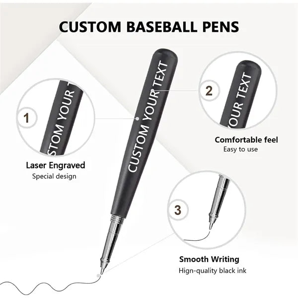 Text Baseball Bat Pen