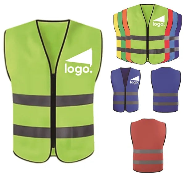 Double reflective strip high gloss reflective safety vest