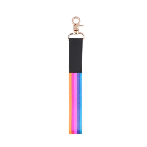 Polyester Wrist Lanyard Strap Keychain W/ Swivel Hook