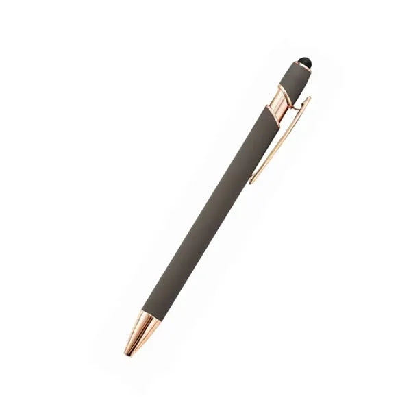 Gold-Tone Rubberized Soft Touch Metal Stylus Pen