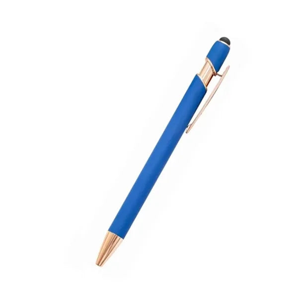 Gold-Tone Rubberized Soft Touch Metal Stylus Pen
