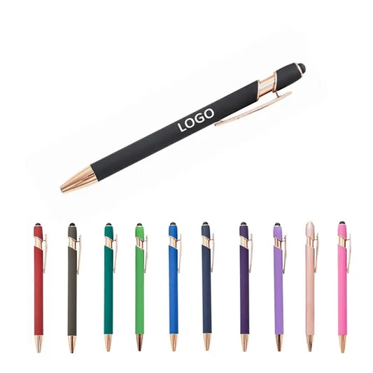 Gold-Tone Rubberized Soft Touch Metal Stylus Pen