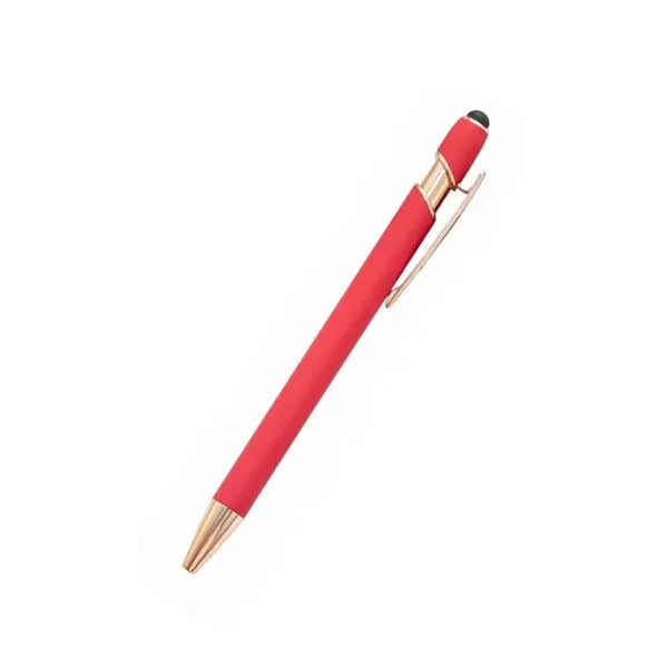 Gold-Tone Rubberized Soft Touch Metal Stylus Pen