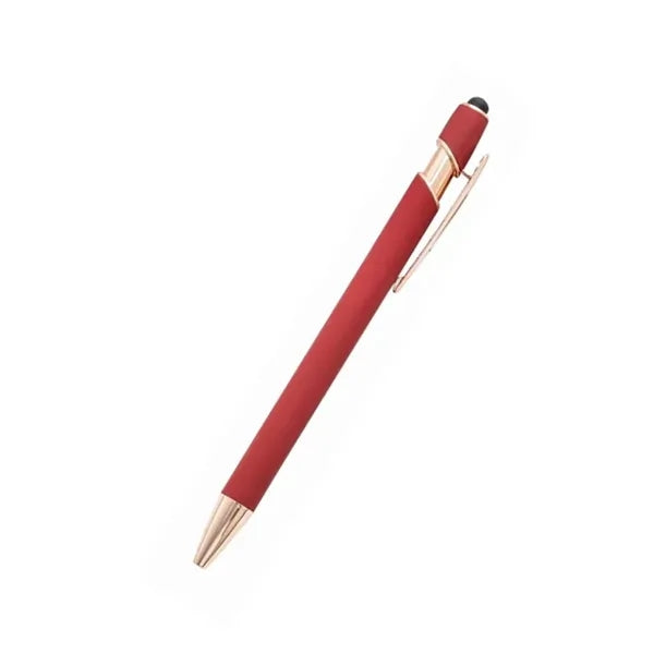 Gold-Tone Rubberized Soft Touch Metal Stylus Pen