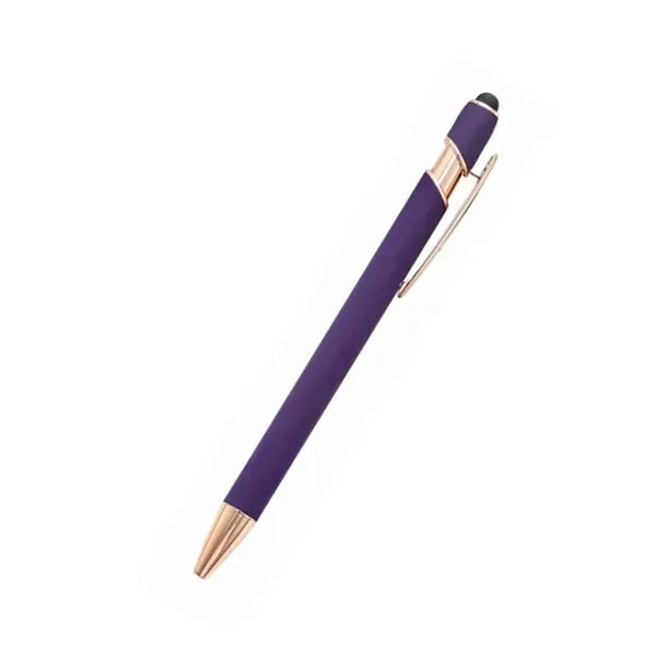 Gold-Tone Rubberized Soft Touch Metal Stylus Pen